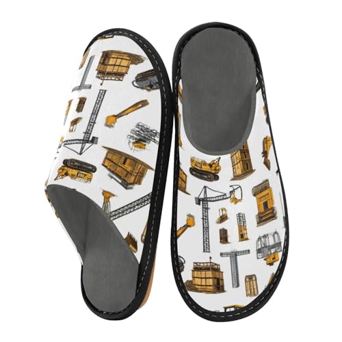 Slippers for Women Construction Equipment Car Pattern Soft Fuzzy Women's Slippers Indoor and Outdoor Shoes
