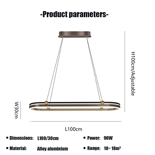 Table à manger ovale LED dimmable avec suspension réglable Lil
