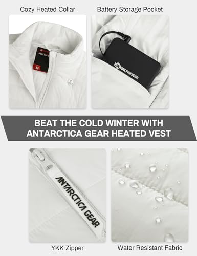 ANTARCTICA GEAR Women's Heated Vest With 16000mAh Battery Pack, Rechargable Lightweight Heated Vest for Winter Outdoor3
