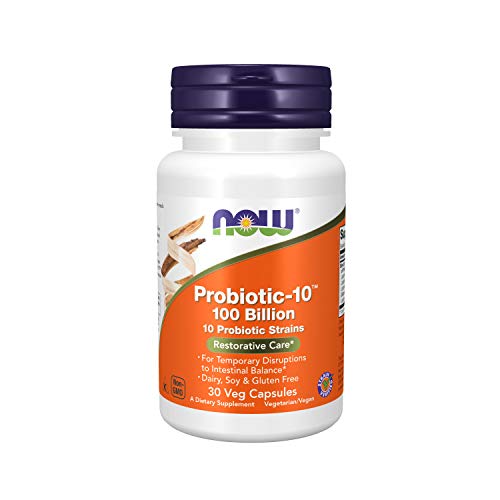 NOW Supplements, Probiotic-10, 100 Billion, with 10 Probiotic Strains,Dairy, Soy and Gluten Free