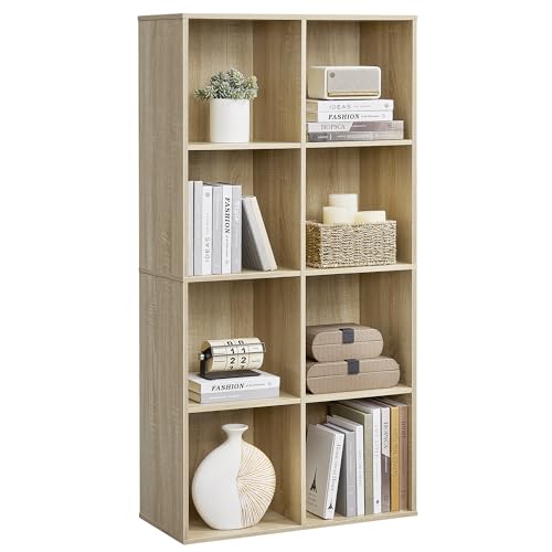 VASAGLE Bibliothèque, Étagère, Meuble de Rangement avec 8 Compartiments, Étagère sur Pied, Bibliothèque Cubique, pour Salon, Bureau, Salle à Manger,...