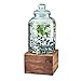 Cal-Mil 3568-2-78 Glass Beverage Dispenser with Walnut Base, 21" Height, 10.25" Width, 10.25" Length
