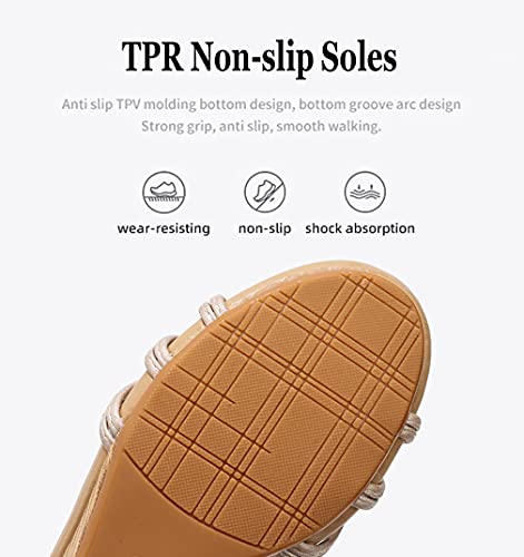 Image of FRALOSHA Wedge Sandals for Women Open Toe Casual Summer Roman High Heel Breathable Beach Sandals