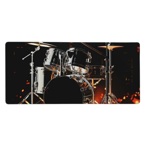 Tapis de souris de batteur avec bords cousus et base antidérapante pour ordinateur