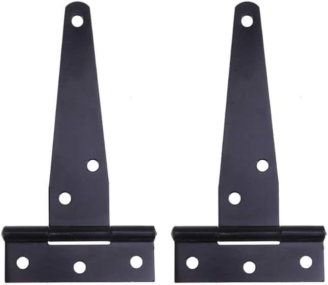 DOITOOL2 Pcs 2 Inch Black T Strap Hinges Outdoor Galvanized Rustproof Gate Hinges for Wooden Fences Barn Door Shed Door Hardware
