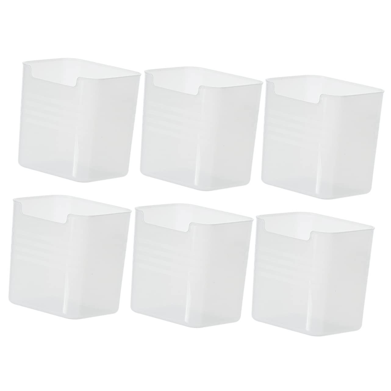 Mikinona Organizador Lateral para Refrigerador, 6 Contenedores de Almacenamiento PP, Apilables, Asas Laterales, Gran Capacidad para Nevera | Asas Laterales Integradas, para Entrada y Armarios, Formato Largo para Organización Doméstica