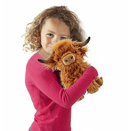 Sodwef Cute Highland Cow Stuffed Animals,10.5 Inches Realistic Cow Plush Toy,Highland Cattle Farm Toy Gift For Adults Kids Boys Girls Birthday Plush Gifts (Brown Cow) #TOP5