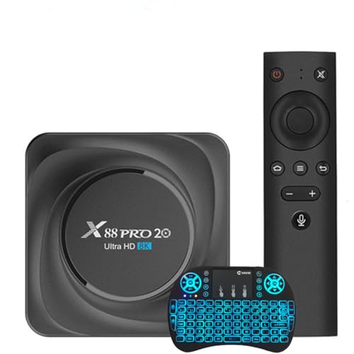 Smart TV Box Android 11.0, RK3566 Quad-Core 64Bit Cortex-A53 Soporte 8K 3D 2.4/5.0Ghz WiFi BT5.0 10/100M Ethernet DLNA USB 3.0 H.265 con Mini Teclado Inalámbrico,4gb+32gb