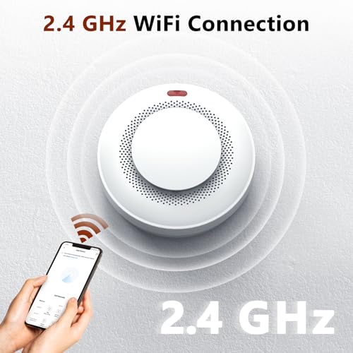 Smart Smoke Detector Fire Alarm, Uingarm, Wi-Fi Smoke Detector with App, Bluetooth Smoke Detector, Wireless Smoke Detector, Smoke Alarms with Battery Operated, Smoke Detector Wireless 4 Pack