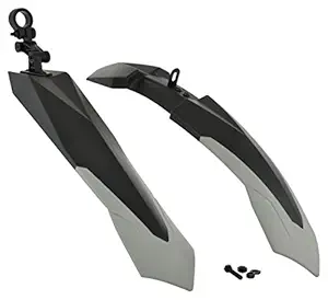 Dark Horse Bicycle Dual Tone Front & Rear Mudguard with Durable Plastic Clamp, Fender for Bicycle, Black-Grey
