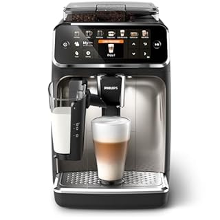 Philips Serie 5400 Kaffeevollautomat - LatteGo, 12 Getränke, Milchaufschäumer, Touchscreen, 4 Profile, Chrom-Finish (EP5447/90)