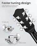 Moukey 41" Guitare acoustique pour débutants Adulte Adolescents Guitarra Acustica de pleine taille avec affiche chorale, Gig Bag, Tuner, Cordes d'acier, Capo, Strap - noir