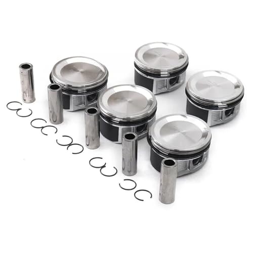 HZMehi Engine Parts STD 5pcs Pistons & Rings Set Compatible with Volvo C30 C70 S40 S60 S80 V50 V70 XC90 2.5L L5 Gas DOHC 2.5T 2.5 L T 2003-2013