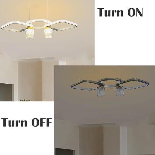 Image of SINOMAN Modern Inbuilt LED Hanging Chandelier Jhoomer Light Silver & Gold Finish Ring & Cylinder Shape 3 in 1 Color Changing Ceiling Lighting Fixture Adjustable Height for Home Decoration