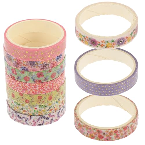 Gadpiparty 10 Rollos Cinta Decorativa de Papel Adhesivo Washi para Scrapbooking Cintas Washi DIY para Cuadernos Regalos