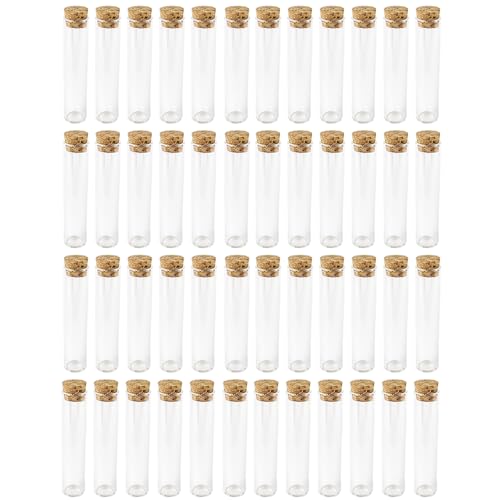 ideen mit herz Lot de 48 tubes à essai avec bouchon en liège | Verre de haute qualité | Hauteur 10 cm (sans bouchon) | Extérieur Ø2,2cm | Intérieur Ø1,7cm | Se...