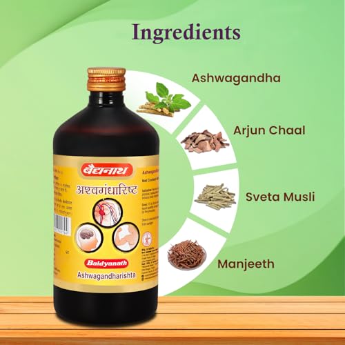 Image of Baidyanath Ayurved Ashwagandharishta - 450ML | Helps Boost Immunity and Stress Buster | Useful for Natural Body Strength