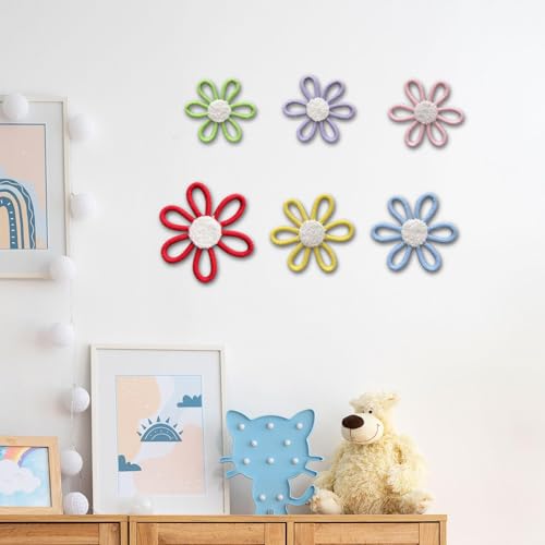 Décoration murale fleur tissée macramé coton salon bureau - 6