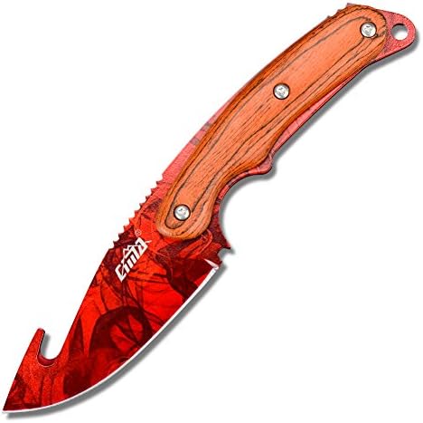 CIMA Real CS:GO Gut Knife Counter Strike CSGO Knives Fixed Blade Tactical Hunting Survival Knives 8.3" 8.3" (RED)