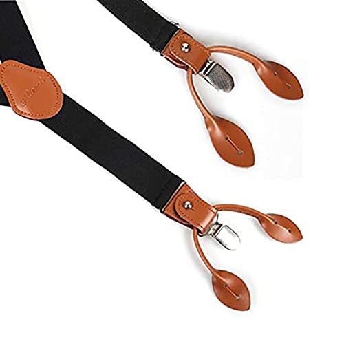 Mannen Bretels Breed Verstelbare Y Vorm Jarretelclips Heren Bretels Zware Sterke Metalen Clips Broek Bretels Zwarte Bretels Voor Mannen Broek Vader/Man Gift - Afbeelding 5