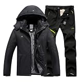 Kdtoll Skianzug Herren 2 Teilig Set, Wasserdicht & Winddicht Skijacke und Skihose, Winter Schneeanzug mit Gefütterter, Warm & Atmungsaktiv, Snowboardanzug für Winter Outdoor, Zweiteiler Skibekleidung