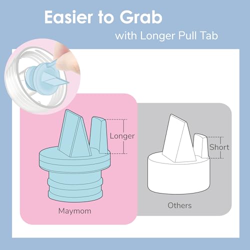 Image of Maymom Duckbill Valve with Pull Tab Compatible with Medela /Spectra /Avent SCF332 /334 /394 /391 /430 /330 /Motif Luna; Replacement Valve for Spectra Duckbill Valve Spectra S1, S2, Synergy Gold; 6 pc Blue