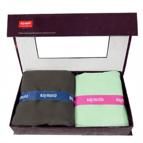 Image of Raymond Fabrics Men's Unstitched Shirt and Pant Fabric Combo | Premium Poly Viscose Dress Material Set with Presentation Gift Box | Formal & Casual Tailoring Fabric