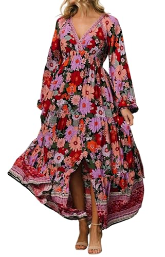 Robe de plage bohème avec couches de volants fluides et taille empire
