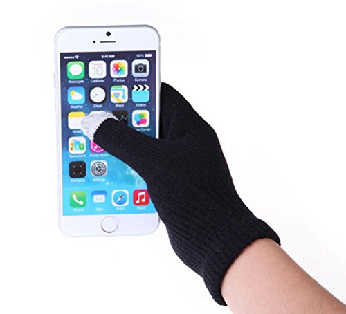 Preisvergleich Produktbild Bluelans® Touchscreen Handschuhe für Touchscreen Smartphones, Strickhandschuhe, Winterhandschuhe (Schwarz)