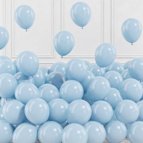 Image of Togvu Pastel Blue Balloons, 50Pack 5 Inch Small Mini Baby Light Blue Latex Party Balloons for Birthday Bridal Baby Shower Gender Reveal Easter Party Decorations Supplies