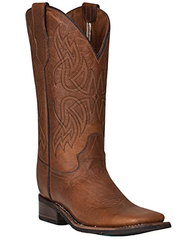 Circle G Women's Embroidered Leather Western Boot Broad Square Toe
