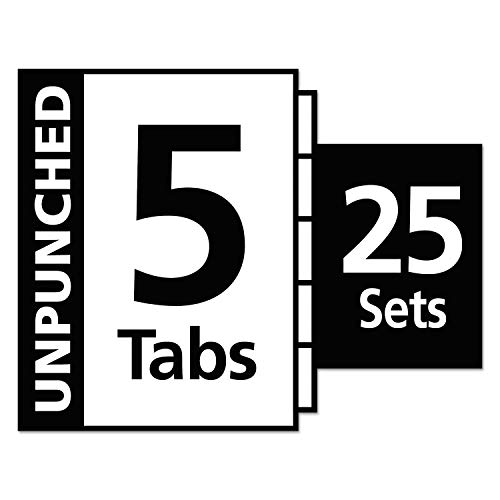 Avery Index Maker Clear Label Unpunched Dividers for Binding Systems with White Tabs