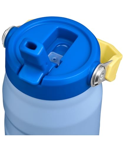 Image of STANLEY IceFlow Flip Straw 2.0 Water Bottle 24 oz | Built-In Straw with Larger Opening | Lightweight and Leak Resistant | Insulated Stainless Steel | BPA-Free | Cornflower Admiral Blue