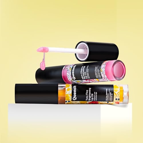 Image of QUENCH BOTANICS Quench Brightening Korean Lip Oil with Yuzu Vitamin C (Transparent) | Reduces Lip Pigmentation & Lightens Dark Lips | Non-Sticky, Non-Greasy Lip Balm | Made in Korea (5ml)