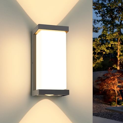 YindaLux 36W LED Aussenlampe Wand, IP65 Wasserdichte 3900LM wandleuchte Innen/Außen, 3000K Warmweiß Modern Außenlampe, Aluminium Außenwandleuchten für Terrasse, Eingang, Flur, Anthrazit YindaLux 36W LED Aussenlampe Wand, IP65 Wasserdichte 3900LM wandleuchte Innen/Außen, 3000K Warmweiß Modern Außenlampe, Aluminium Außenwandleuchten für Terrasse, Eingang, Flur, Anthrazit