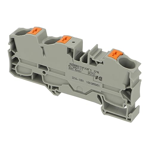 Image of 2216-1301 | WAGO 3-CONDUCTOR THROUGH TERMINAL BLOCK WITH PUSH-BUTTON 16 MM², GREY