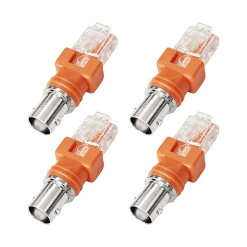 Runseaway 4PCS BNC Female Socket to RJ45 Network Adapters, Female