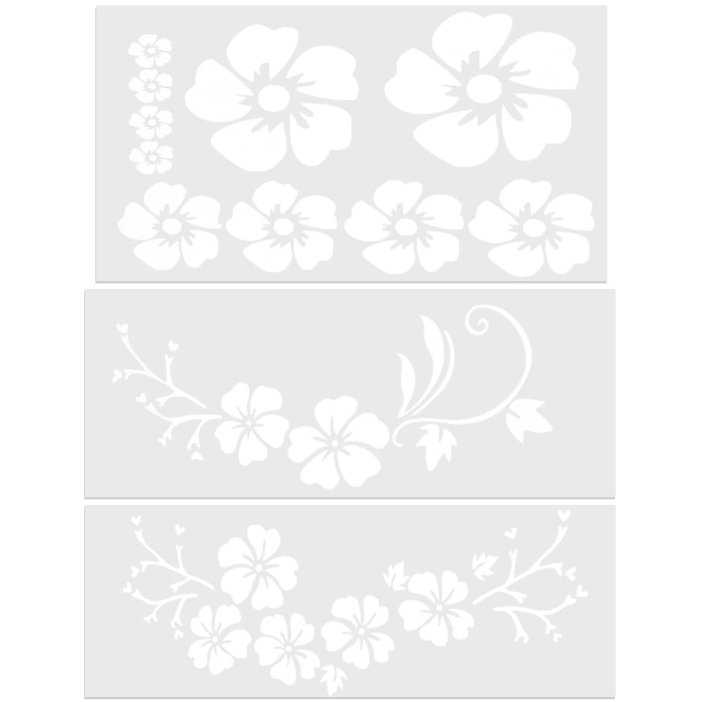 GORGECRAFT 4 hoja de Pegatinas para Coche con Flores de Hibisco Tamaño Grande 6 unidades de Flores Hawaianas Protección Solar Autoadhesivas Accesorios para Coche Decoración Exterior Automotriz(Blanco) — view 21