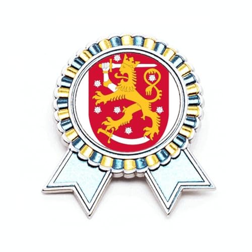 Broche emblème national Finlande Union européenne en métal taille M