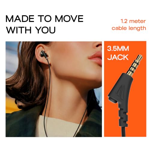 Image of GOBOULT WiredX 250 Earphones with 3.5 mm Jack, 12mm Bass Drivers, Inline Controls, Earphones Wired Headphones with mic
