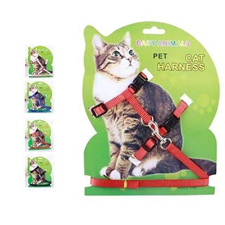Peitoral Com Guia Para Gatos Pet Ajustável (Roxo)