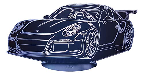 Lampe 3D POR 911 GT RS veilleuse d'ambiance LED à 7 couleurs pour voiture de sport