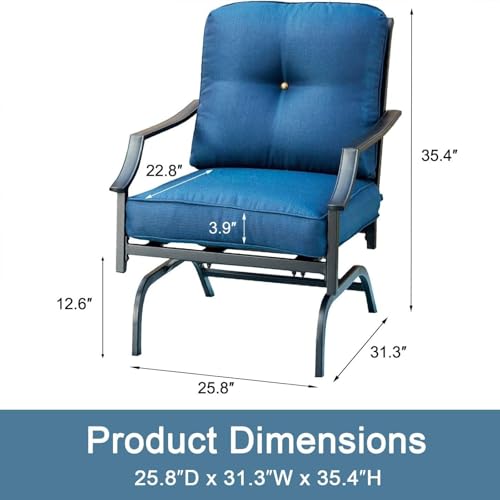 Patiofestival 103 Top Space Rocking Patio Chairs Outdoor Metal Furniture Motion Spring Chair Black Dining Bistro Set thumb #1