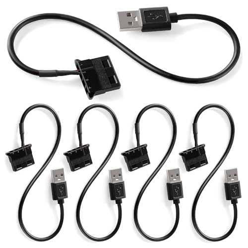 KUOQIY 5 Piezas 30cm Cables Adaptadores de Alimentación USB a 4 Pines Molex PWM 5 V, USB a 4 Pines Molex Cable Conector Adaptador de Ventilador