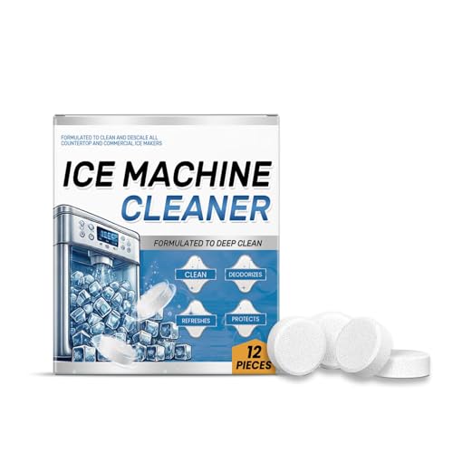 Detergente anticalcare per macchina del ghiaccio, detergente per la pulizia profonda, pastiglie di lavaggio, pastiglie anticalcare, aiuta a rimuovere acqua dura e accumuli di minerali (1)