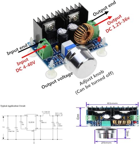 Image of Shockley XL4016E1 DC-DC 4-40V to DC 1.2-36V 8A Buck Converter Voltage Regulator 36V 24V 12V to 5V Step Down Converter Power Module (XL4016-5 Piece)