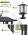 Beionxii Outdoor Post Light, Large Exterior Lamp Post Light Pier Mount Lantern with Base, Black Cast Aluminum w/Clear Glass (19" x 9") - A197P-1PK