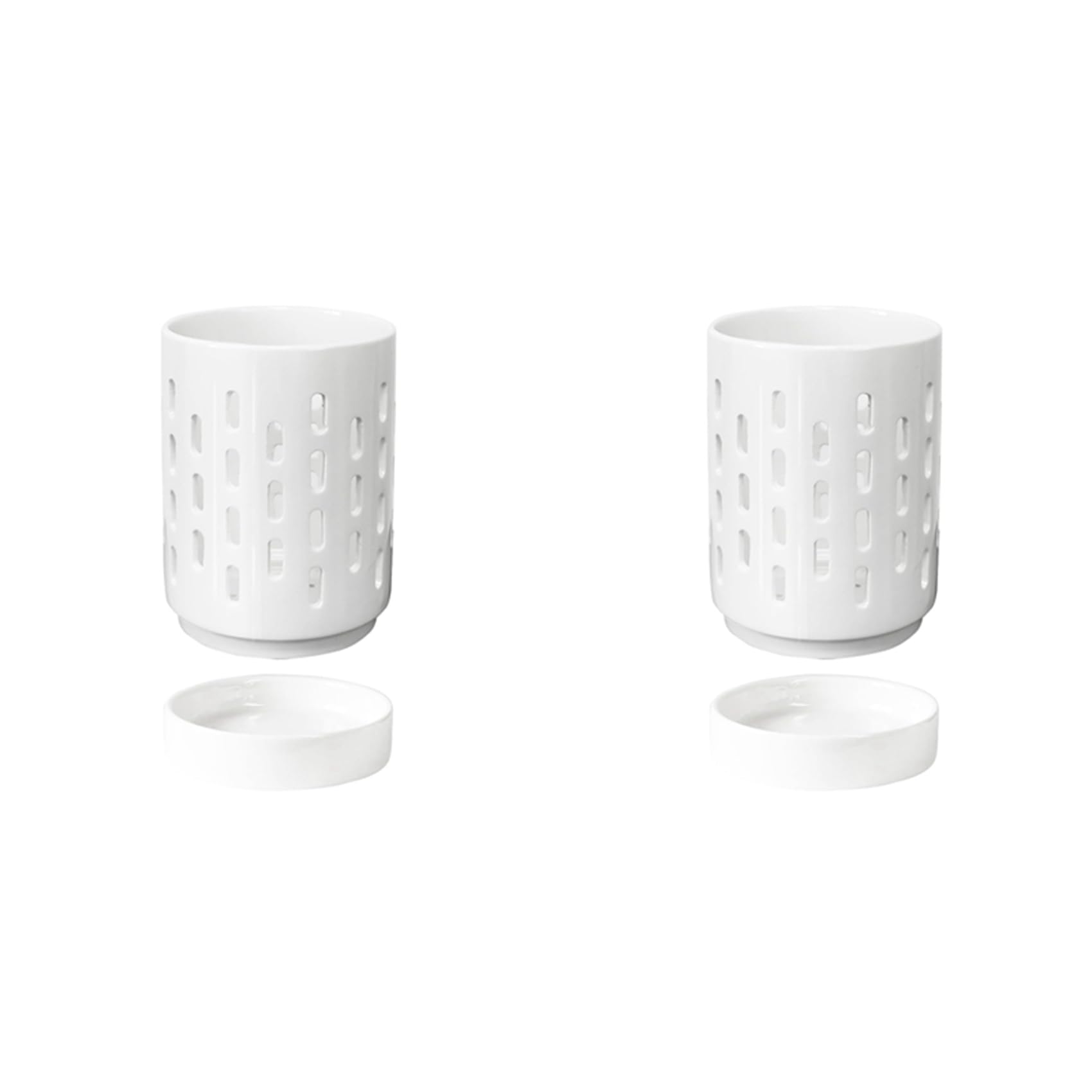 Vjsujehgy 2X Orchid Pots with Holes,4 Inch Ceramic Orchid Pot for Repotting, Plant Pot for Repotting Orchids and Other Flowers