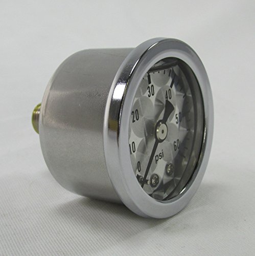 Marshall 60 Psi Oil Pressure Gauge - Shock Proof And Liquid Filled - 1/8" Npt Fitting - Machine"Engine Turned" Gauge Face - Harley Motorcycle Bobber Chopper Cafe Racer Made In Usa (Mchnd) #TOP1