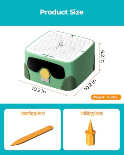Image of BEAVERBOT Cardboard Cutter for Kids, Safe DIY Cardboard Construction Tool Kit, Educational Craft Toy for 3+ Boys and Girls, Perfect for Creativity Projects 3D Models, Green